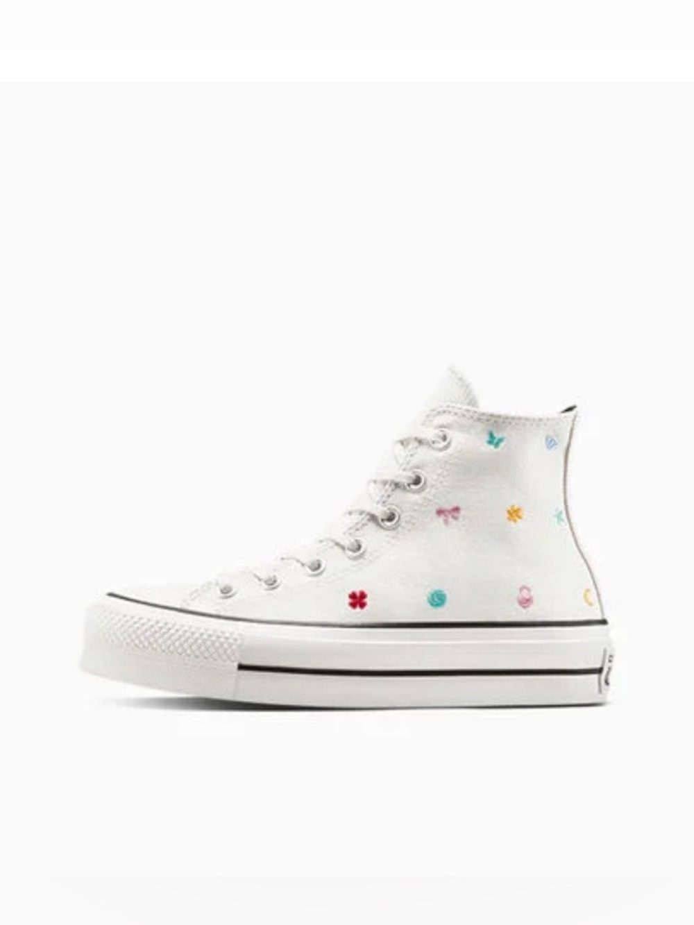 Chuck Taylor All Star Lift Platform Embroidered Doodles Sneakers Women 6.5 - Picture 15 of 15
